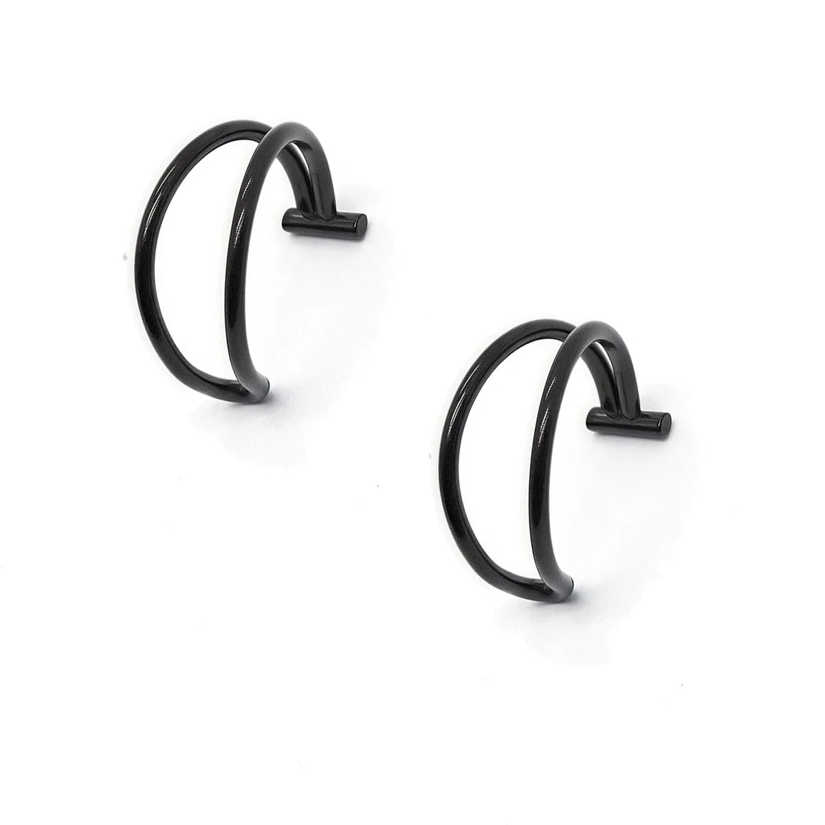 2 Piece Set Stainless Steel Clip-On Nose and Lip Rings | Punk Style Fake Piercing Jewelry