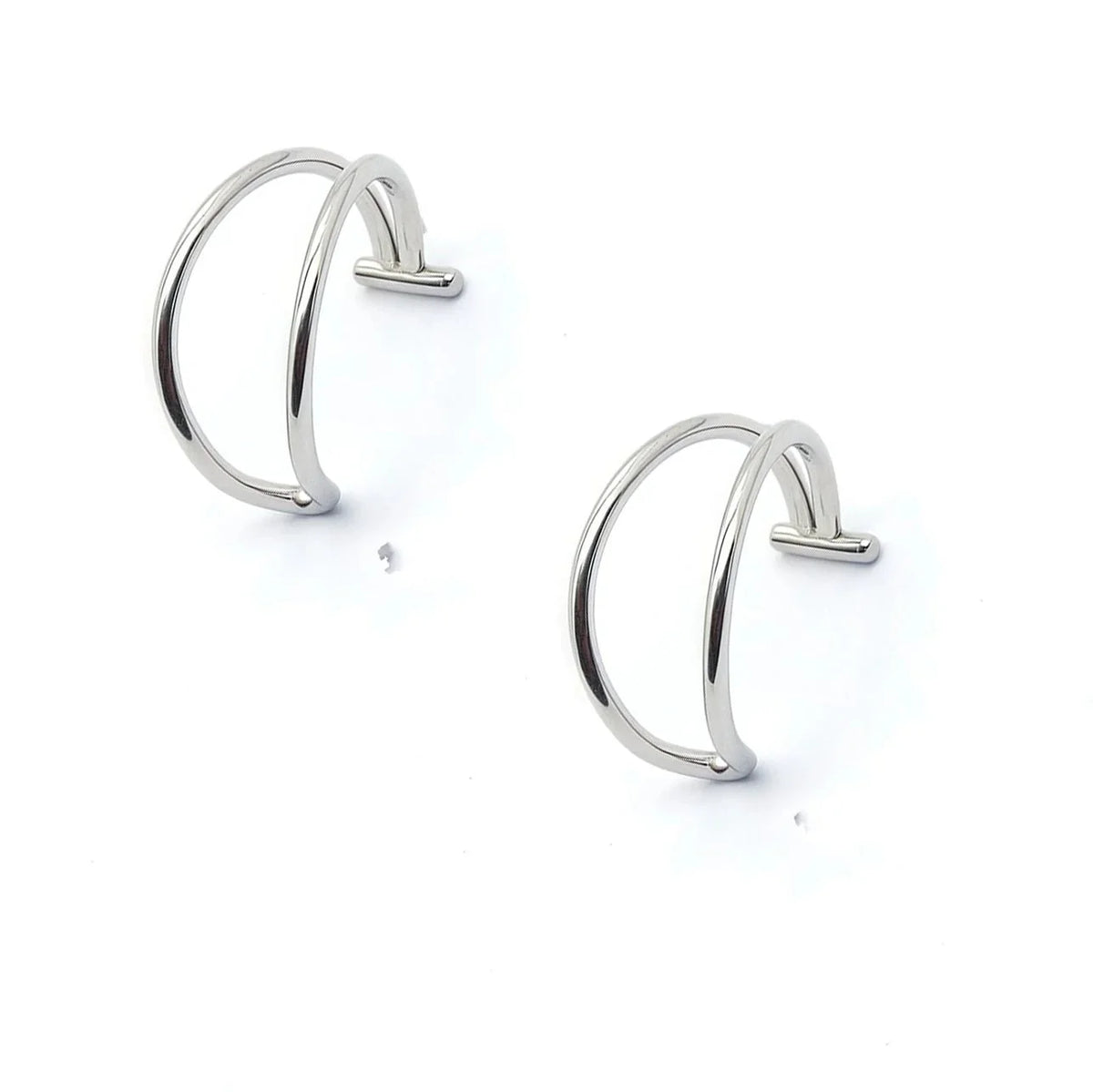 2 Piece Set Stainless Steel Clip-On Nose and Lip Rings | Punk Style Fake Piercing Jewelry