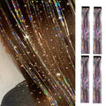4 Pcs Hair Tinsel Clip Hair Tinsel Kit Glitter Fairy Tinsel Hair Extensions Colorful Heat Resistant Party Festival Accessories