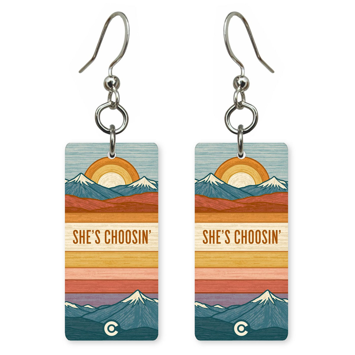 She's Choosing Colorado Earrings | Retro Stripes Mountains | SC6A