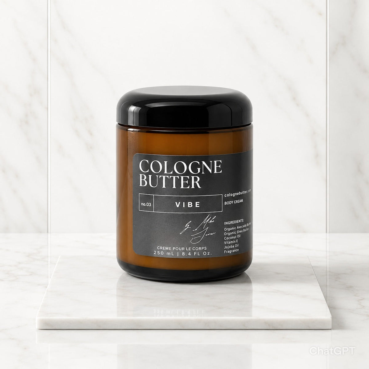 VIBE – Energizing Fragrance Body Butter | Grapefruit, Patchouli & Oakmoss Cologne Scent Moisturizing Skin Butter | Cologne Butter